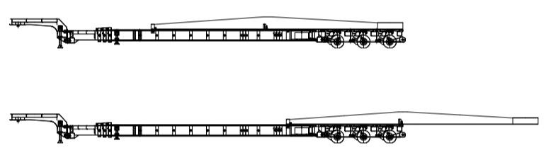 pulling platform of telescopic trailer